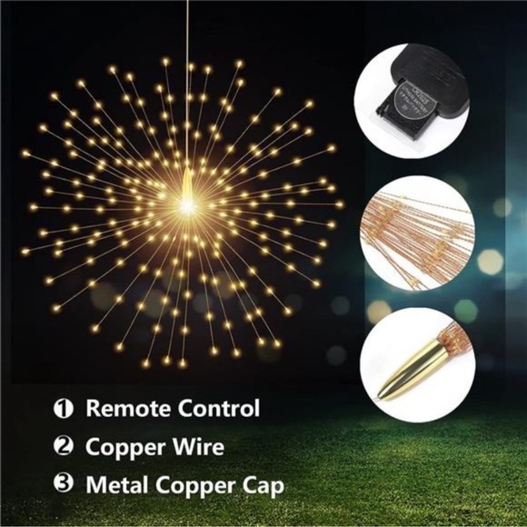 Hanging Decorative Lights,200Led Firework Lights Battery Powered,Tent Chandelier - Picture 4 of 7